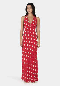 Ownley Elyse Maxi Dress Red Polka