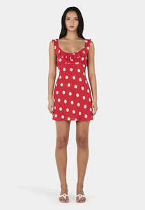Ownley: Ownley Candy Mini Dress Red Polka