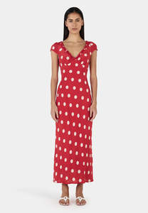 Ownley Carlita Midi Dress Red Polka