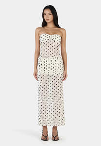 Ownley: Ownley Vanessa Maxi Dress Cream Polka