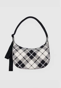 Baggu Medium Nylon Crescent Bag Mixed Plaid