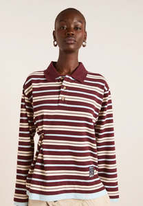 New: Damson Madder Noah Cinch Layered Rugby Choc Stripe
