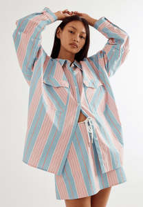 Commonplace Essentials Eastern Shirt Baby Blue / Pink