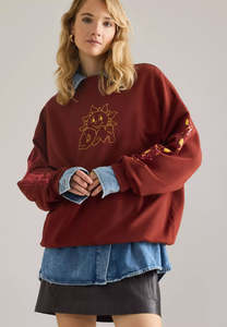 Damson Madder Sundried Washing Line Sweatshirt Brick