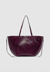 Brie Leon Reese Market Tote Bordeaux Croc
