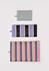 Baggu: Baggu Flat Pouch Set Candy Shop Stripes