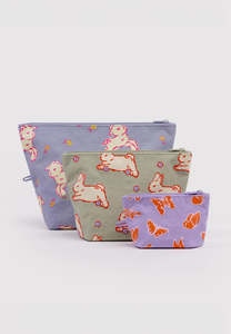 Baggu Go Pouch Set Spring Animals