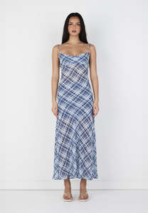 Ownley: Ownley Nostalgia Dress Sky Plaid