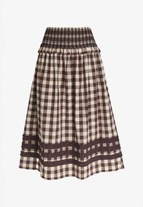 Damson Madder Ava Ruffle Midi Skirt Butter Gingham