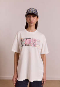 Damson Madder Slow Life Crossword Graphic Tee Ecru