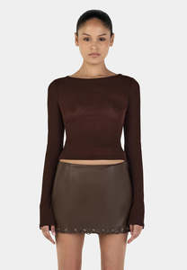 Ownley: Ownley Sade Long Sleeve Top Chocolate