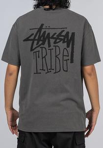 Men Clothing: Stussy Tribe T-Shirt - Pigment Grey