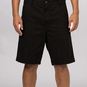 Single Knee Short - Black Garment Dyed