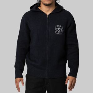 Museum Of Peace Quiet: Symbol Mohair Zip-Up Cardigan Hoodie - Navy