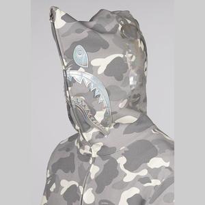 City Camo Shark Full Zip Hoodie - Grey