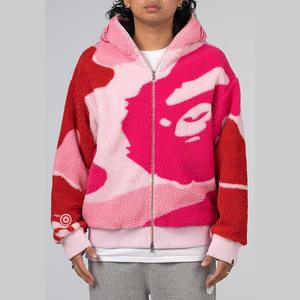 Mega ABC Camo Shark Boa Hoodie Jacket - Pink