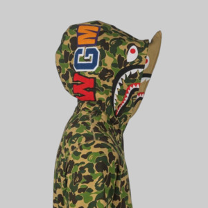 ABC Camo Double Shark Full Zip Hoodie - Green