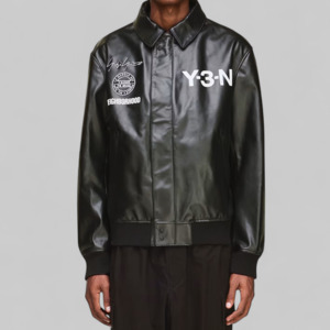 X Neighborhood X Dainese Leather Bomber Jacket - Black