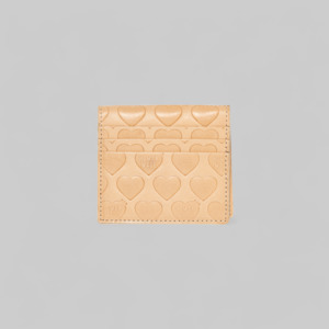 Accessories Wallets: Leather Compact Wallet - Beige