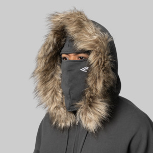 Outlet: Fur Masked Hoodie - Dark Grey