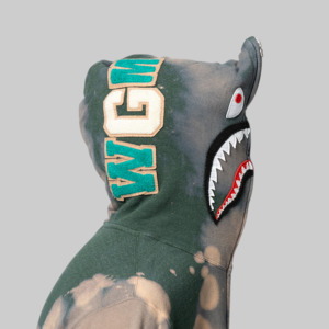 A Bathing Ape%C2%AE: Hand Dye Shark Full Zip Hoodie - Green