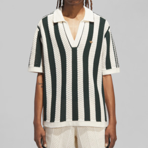 X CLOT By Edison Chen Knit Polo - Green/Cream White