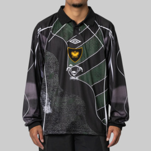 95 96 Long Sleeve Polo - Dark Green/Black