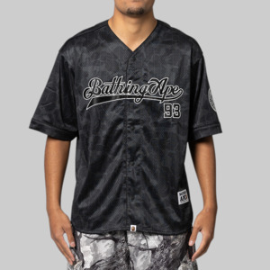 Camo Stripe Baseball Shirt - Black