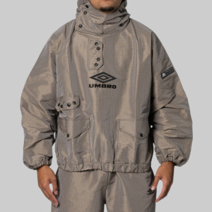 Main Outlet Mens Tops: Smock Check Anorak - Beige/Black