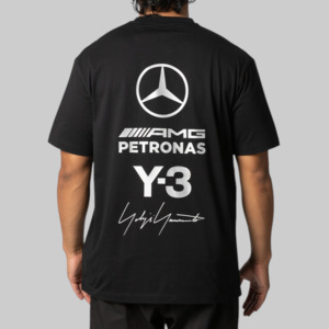 Y-3 Mercedes - AMG Petronas Formula 1 Team Logo Stack Short Sleeve Tee
