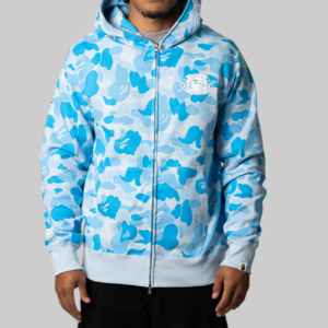 Icy Bape ABC Camo Shark Full Zip Hoodie - Sax