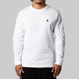 Tops: One Point Long Sleeve - White