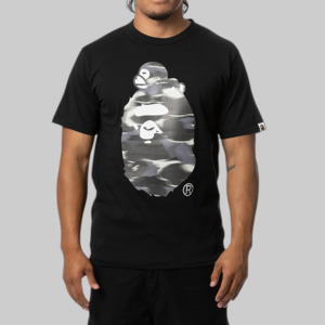 A Bathing Ape%C2%AE: Screen Camo Milo On Big Ape T-Shirt - Black/Black