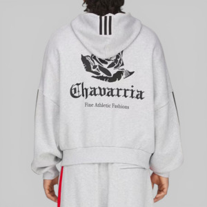 X Willy Chavarria Full Zip Hoodie - Light Grey Heather