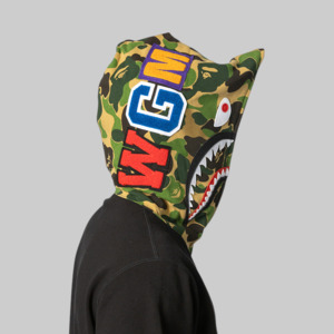 ABC Camo Shark Relaxed Fit Full Zip Hoodie - Black