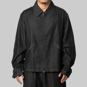 Denim Blouson Jacket - Black