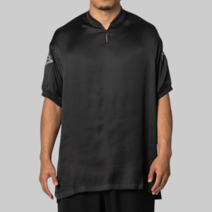 Liquid Logo Satin Jersey - Black
