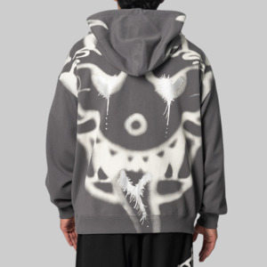 X CHITO Graphic French Terry Zip Hoodie - Grey