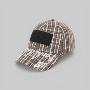 Check Hazard Cap - Beige Dark Brown