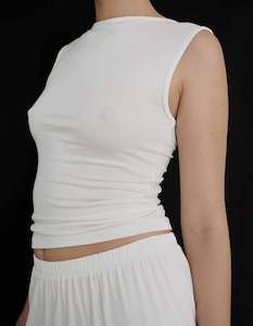 singlet: Recline Bateau Sleeveless Natural