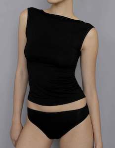 singlet: Recline Bateau Sleeveless Black