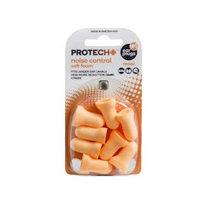 Medical Aid: ProTech+ Ear Plugs Noise Control Soft Foam - Maxi 4pr
