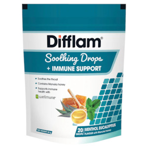Cough Cold Throat: Difflam Soothing Drops + Immune Support - Menthol Eucalyptus