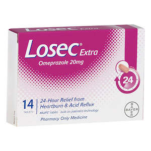 Digestive Health: Losec Extra 20mg 14 Tablets