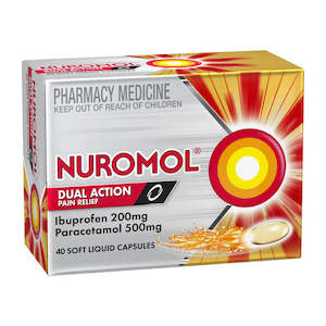 Pain Relief: NUROMOL Dual Action Liquid Caps 40s