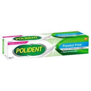 Oral Care: Polident Denture Adhesive Cream Tube Flavour Free 60g