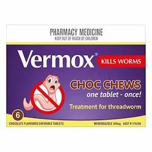 VERMOX Chocolate Chewable Tablets 6s