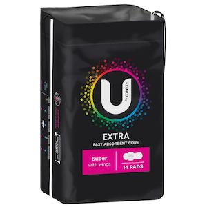 U BY KOTEX MAXI WINGS Super 14pk
