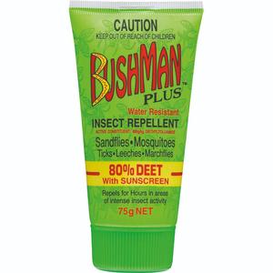 Sun Travel Insect Repellents: Bushman Plus Dry Gel 80% Deet with Sunscreen 75g