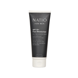 Mens Facial Skincare: Natio Men SPF 50+ Face Moisturiser 100g
